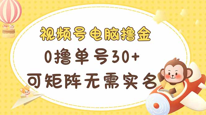 (14220期)视频号电脑撸金 0撸单号30+ 可矩阵 无需实名多号多得-老鹰博客
