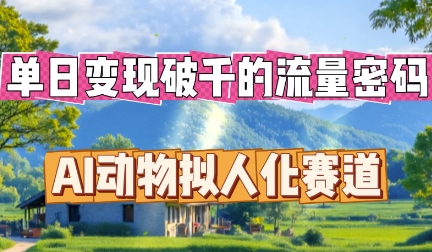 单日变现破k的流量密码,AI动物拟人化赛道-老鹰博客