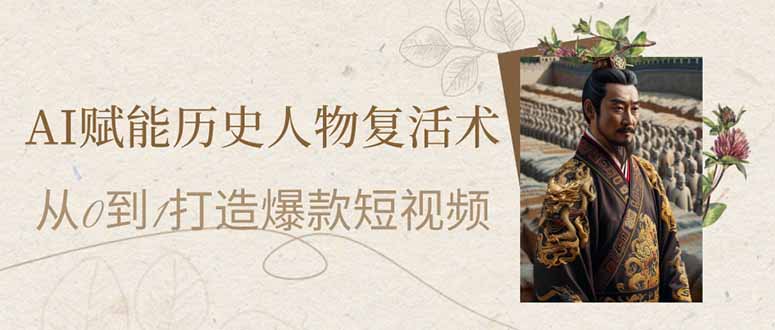 (14311期)AI赋能历史人物复活术:从0到1打造爆款短视频-老鹰博客