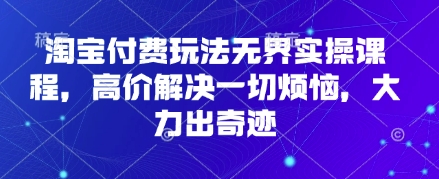 淘宝付费玩法无界实操课程,高价解决一切烦恼,大力出奇迹-老鹰博客