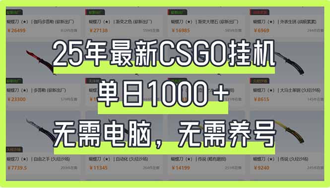 (14178期)25年最新CSGO挂机系统,单日1000+,无需电脑,无需养号,0基础可上手-老鹰博客