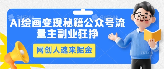 AI绘画变现秘籍:公众号流量主副业狂挣,网创人速来掘金-老鹰博客