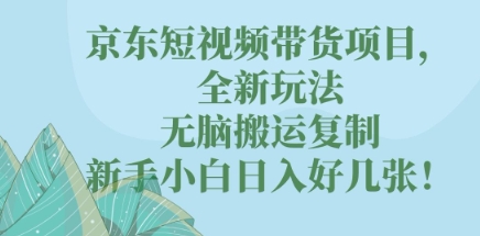 京东短视频带货项目，全新玩法，无脑搬运复制，新手小白日入好几张!-老鹰博客