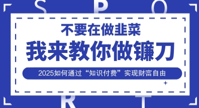 韭菜生涯终结者,我来教你做镰刀,2025如何通过“知识付费”实现财F自由【揭秘】-老鹰博客