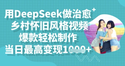 用DeepSeek做治愈乡村怀旧风格视频,爆款轻松制作,当日最高变现多张-老鹰博客